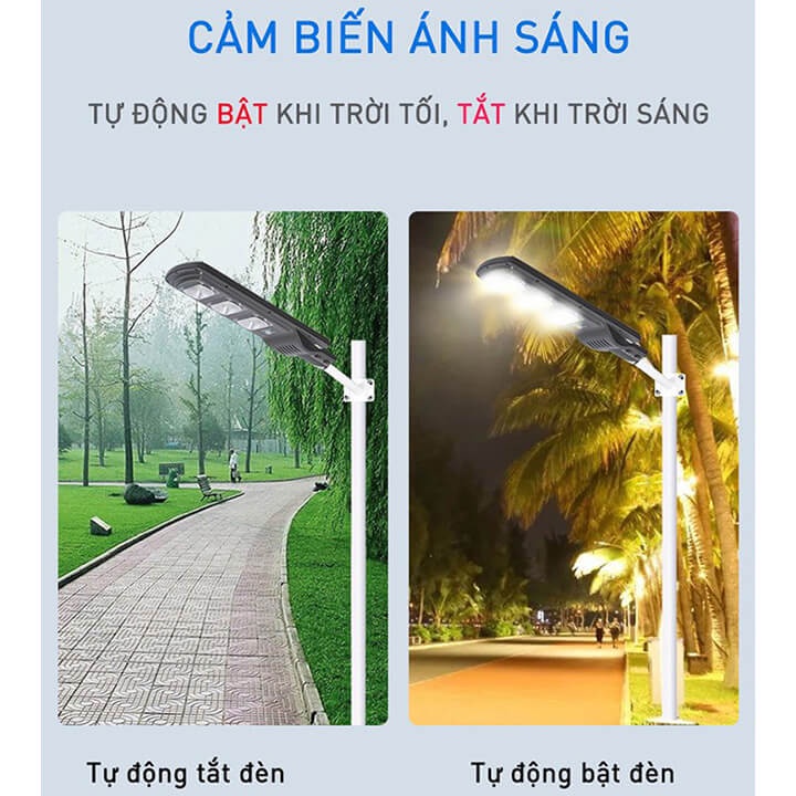 Đèn năng lượng mặt trời đường phố sân vườn cảm biến công suất 60W