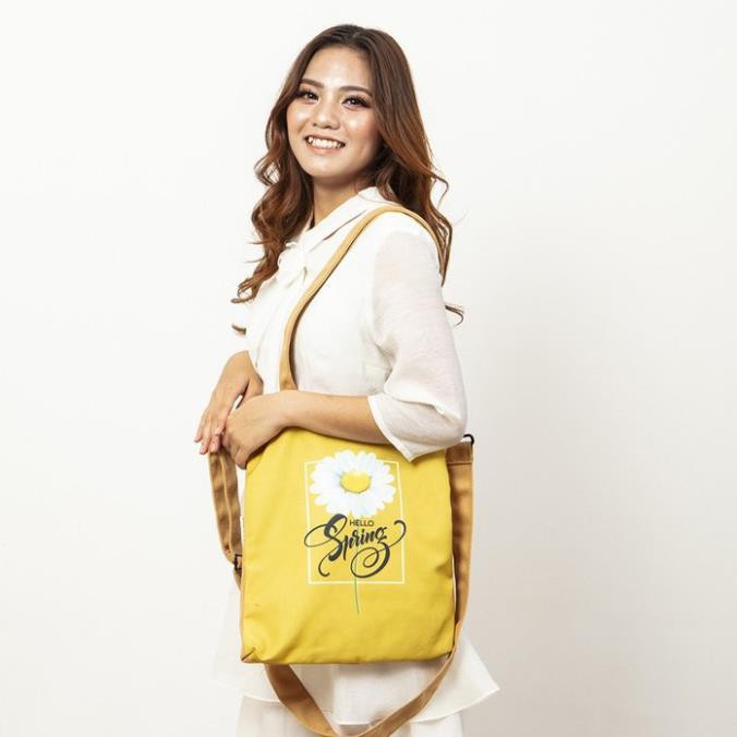 Túi tote và đeo chéo 2 trong 1 vải canvas giá rẻ shop tự chọn màu cho khách theo chương trình khuyến mãi M Studio