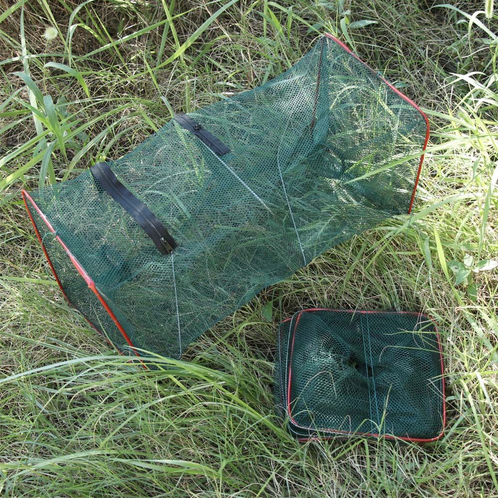 Lồng Lưới Bắt Tôm Cá/Tôm/Tôm Bằng Nylon Bền Có Khóa Kéo Có Thể Gập Gọn