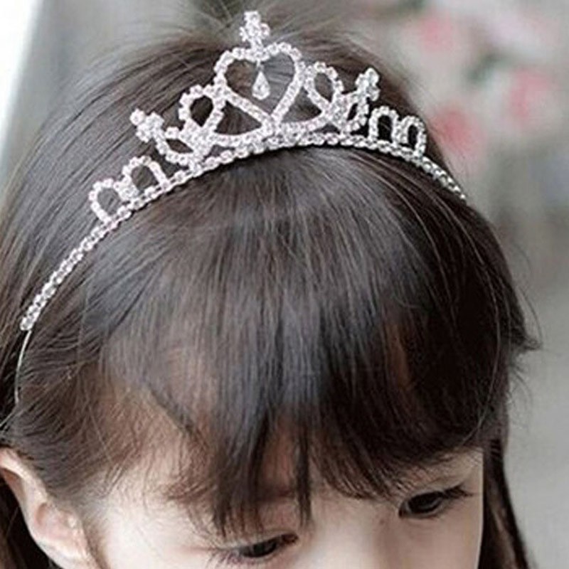 Cài tóc vương miện đính đá lấp lánh đáng yêu cho bé gái
