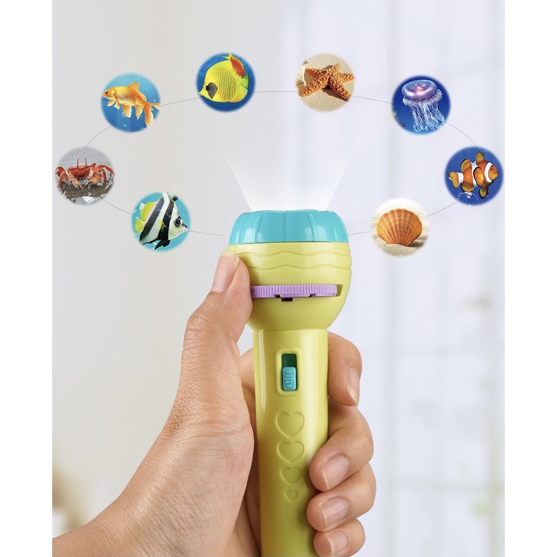 Đèn pin chiếu hình sắc nét nhiều chủ đề vui nhộn cho bé KingKids