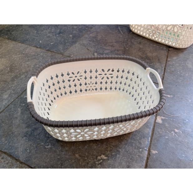 [Kho sỉ]  Set 4 rổ đựng đồ có quai xách, rổ đựng đồ Hàn Quốc có quai xách, rỏ đựng đồ nhựa Việt Nhật