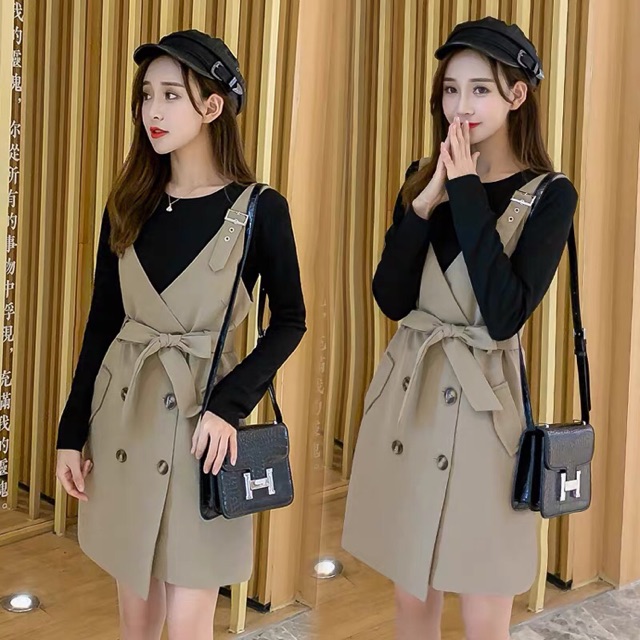 Set áo khoá ngang cho con bú + yếm có túi ảnh thật