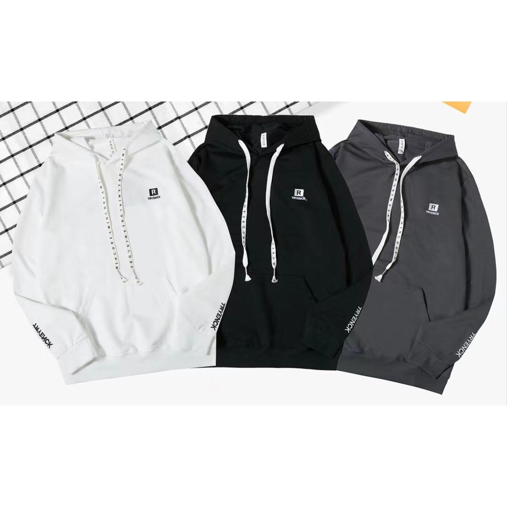 Áo hoodie không khóa kéo, áo khoác nỉ form rộng nam nữ.