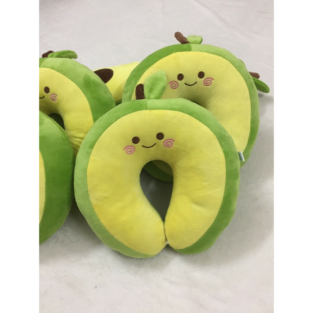 Gấu bông trái bơ tròn nhỏ siêu đáng yêu cute - Gấu ôm quả bơ dài cao cấp - Gấu chữ u kê cổ quả bơ siêu mềm mịn