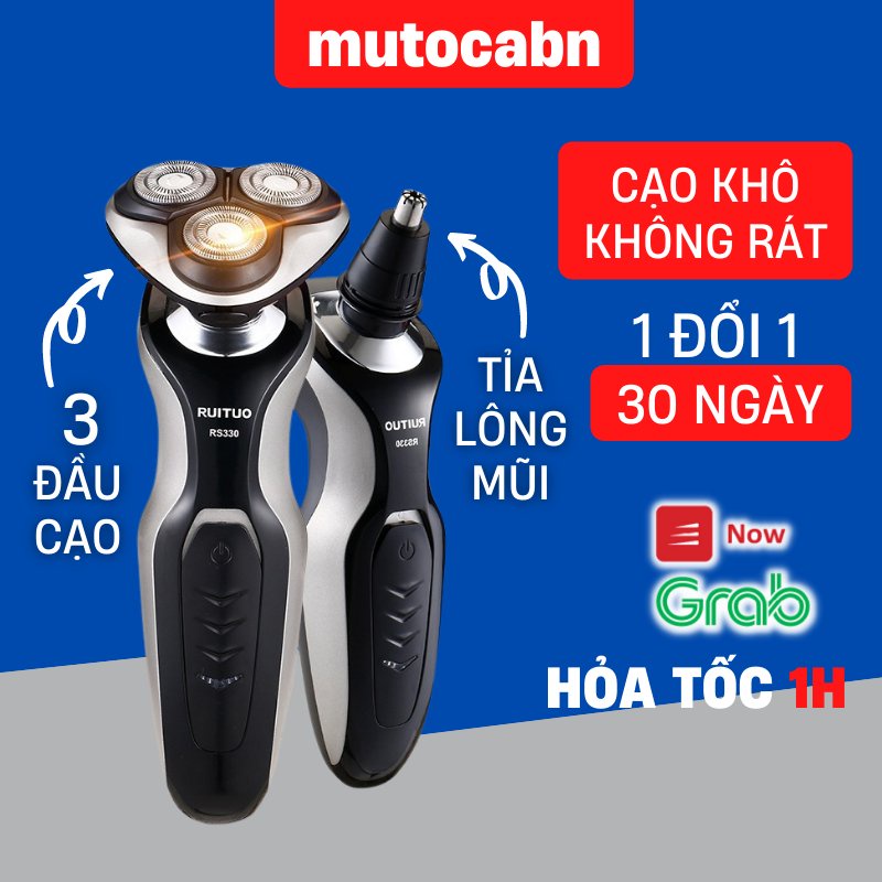 Máy Cạo Râu Khô Nam Đa Năng Không Rát Cạo Sạch Sát Cộng Tỉa Lông Mũi Bấm Tỉa Tóc Mai Râu Dài Mẫu Rs-330