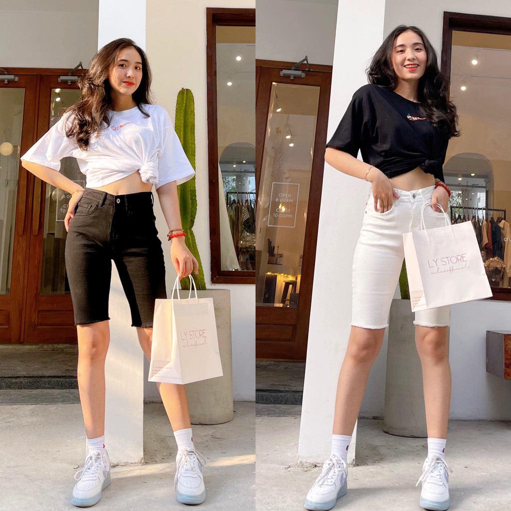 BIKER JEAN TUA LAI TRẮNG/ĐEN LY STORE