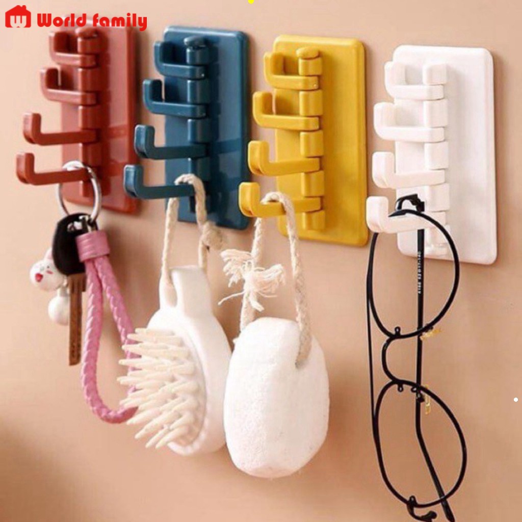 Móc Treo Đồ Dán Tường Đa Năng 4 Chấu Hình Cây Thông - Treo Chìa Khóa, Vật Dụng, Quần Áo