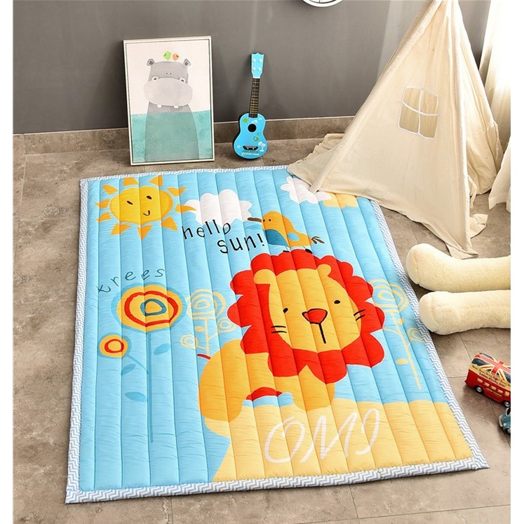 &lt;FREE SHIP&gt;Thảm Creeping Mat Korea cao cấp hình Sư tử Hello sun