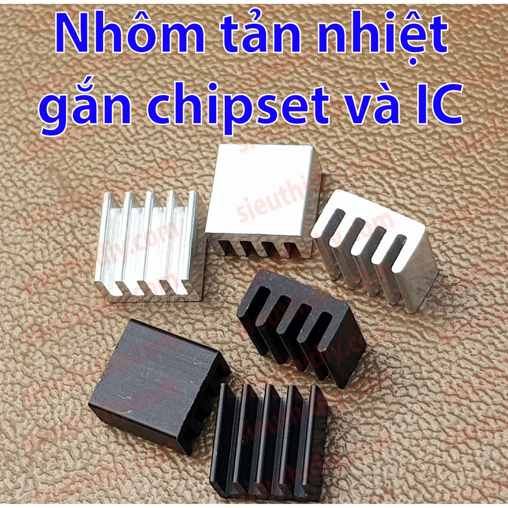 Nhôm tản nhiệt các cỡ gắn lưng chipset và IC