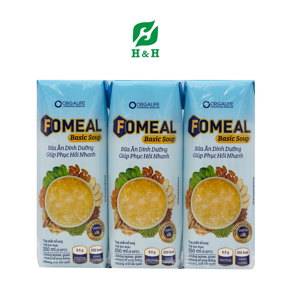 Sữa FOMEAL BASIC SOUP giải pháp dinh dưỡng giúp nâng cao thể trạng người bệnh - lốc 3 hộp/250ml