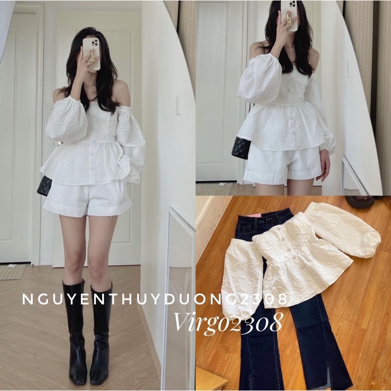 [NEW]ÁO TRỄ VAI CÚC BỌC IN HOA NỔI CHẤT XỐP XINH SANG