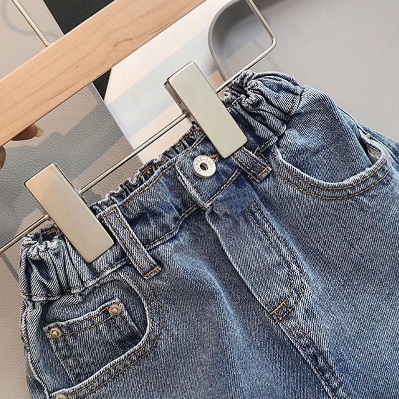 Quần Short Denim Dáng Rộng Thoải Mái Thời Trang Mùa Hè Hàn Quốc Cho Bé Trai