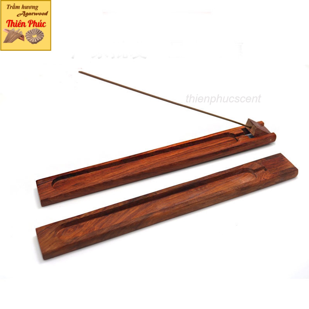 Đế gỗ đốt nhang trầm không tăm Đế Cắm Nhang Không Tăm Bằng Gỗ Hương Hoa Văn