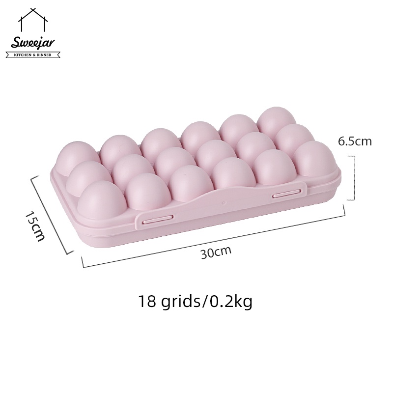 Hộp Đựng Trứng 18 / 12 Ngăn Bằng Nhựa PP Có Nắp Chống Rò Rỉ Tiện Dụng