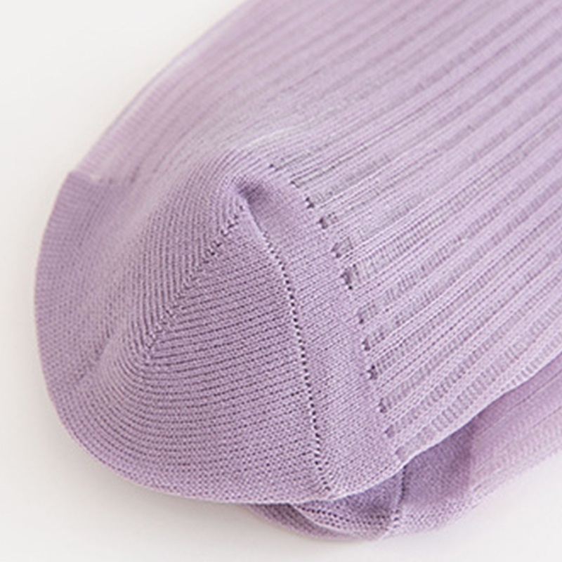 Xixi Vớ Sợi Thủy Tinh Mỏng Màu Kẹo Ngọt Họa Tiết Kẻ Sọc Phong Cách Hàn Quốc Cho Nữ