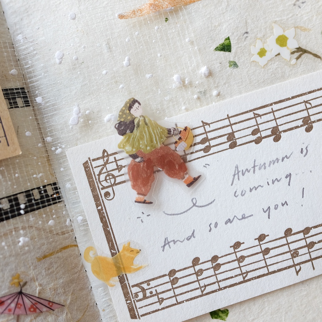 Stickers dạng PET Tape Autumn Fairies 🍂 chiết chu kì 100 cm | teayou shop 🌱