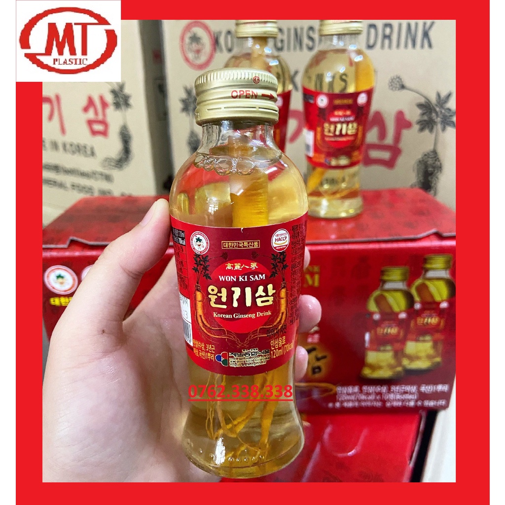 [auth-giá sỉ] Hộp 10 chai nước uống rễ nhân sâm Hàn Quốc siêu ngon chai 120ml/chai