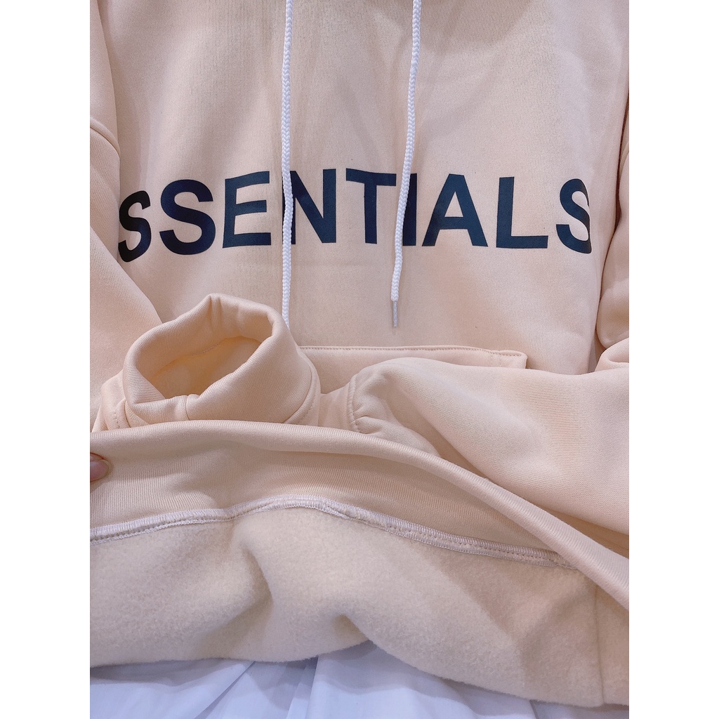 Áo nỉ Hoodie Essentials Lylyshop Unisex, kiểu áo hoodies có mũ rộng chất nỉ lót bông dày form rộng in chữ Essential | BigBuy360 - bigbuy360.vn