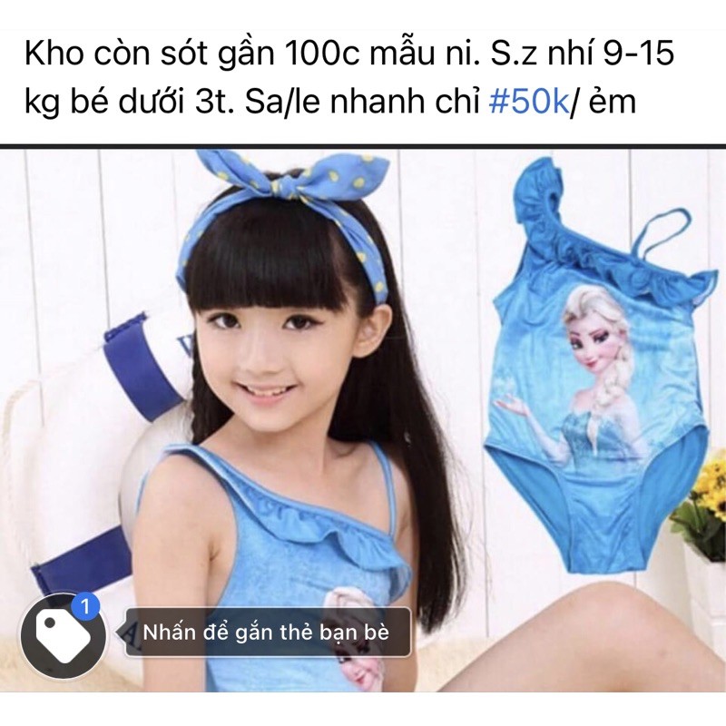 bộ bơi liền bé gái Elsa