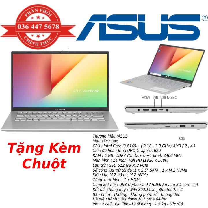 [ Hàng Mới 100% ] Laptop Asus intel core i3/i5/i7 Ram 4/8/16GB - Nhiều Model -  Hàng Chính Hãng