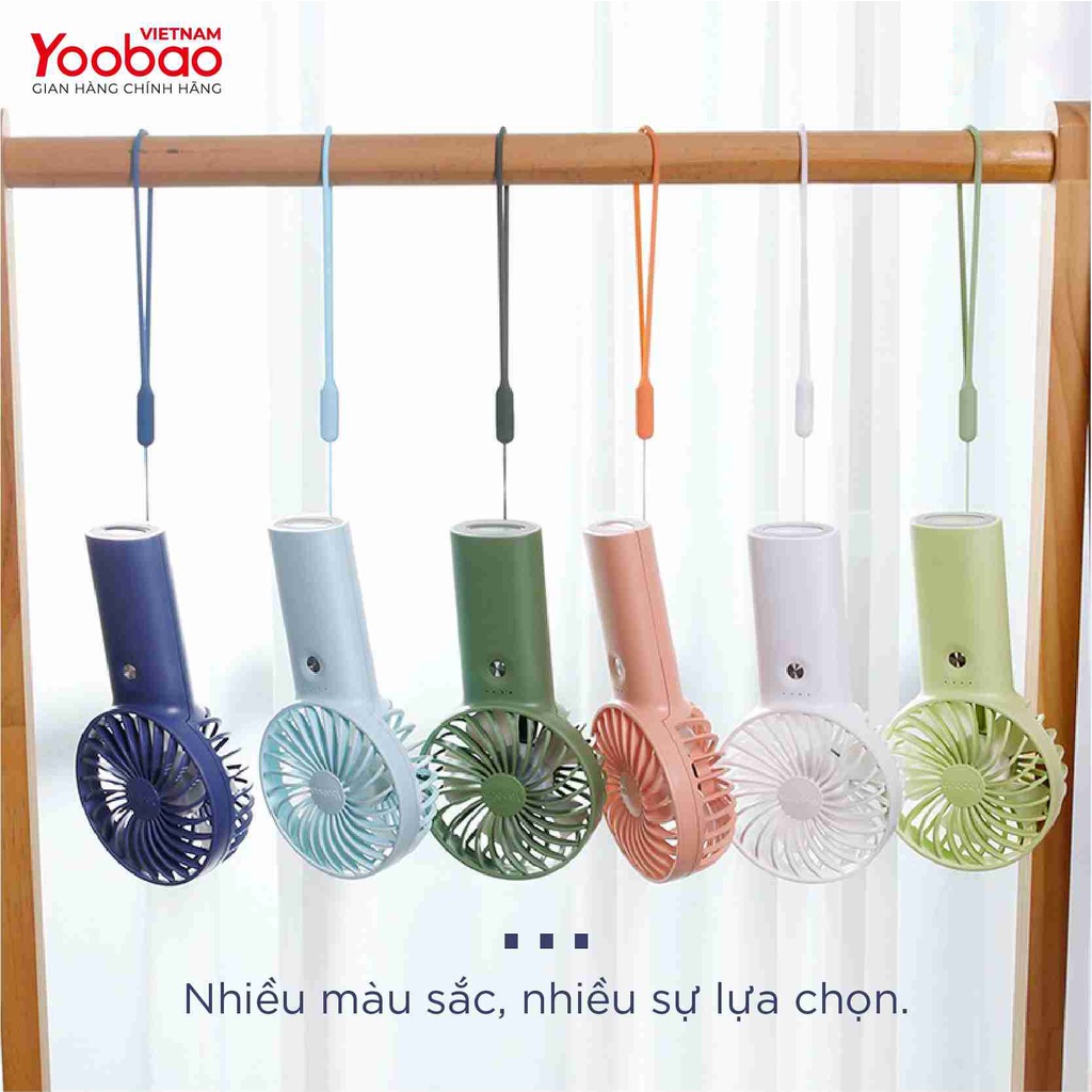 Quạt Sạc Tích Điện Mini Cầm Tay Có Thể Đặt Bàn Yoobao F3 3000Mah có Thể Chạy 15 Giờ Liên Tục