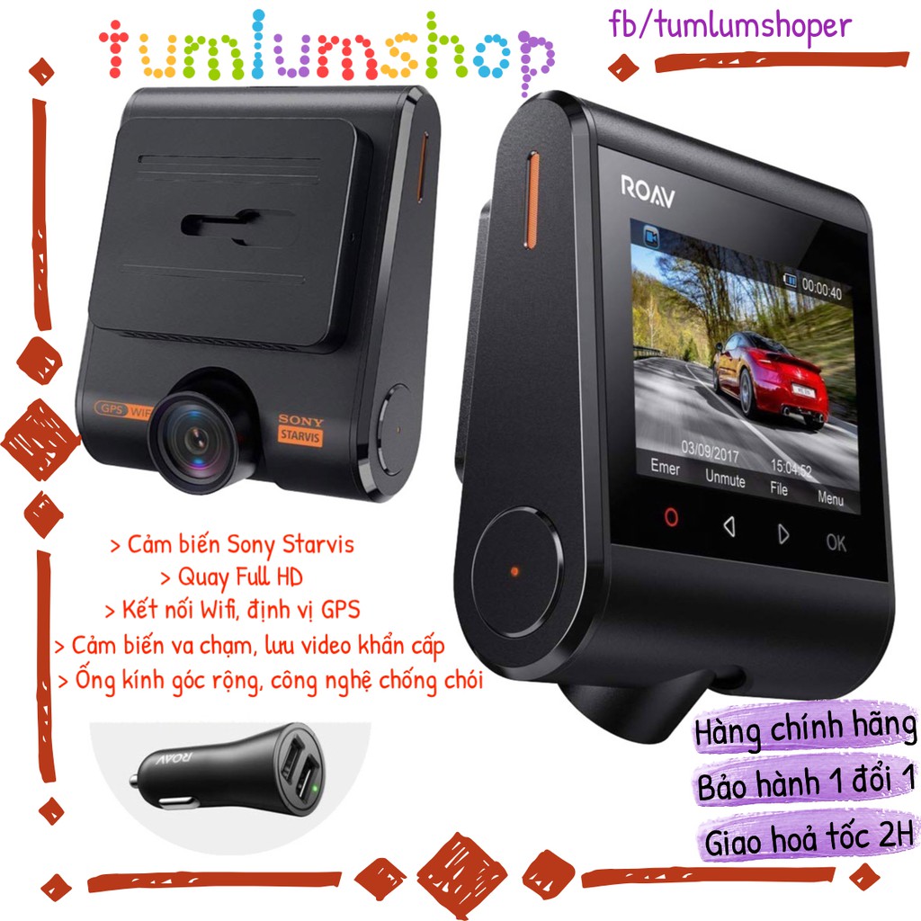 Cam hành trình Anker Roav DashCam S1 - Full HD, GPS, Wifi, Cảm biến Sony Starvis