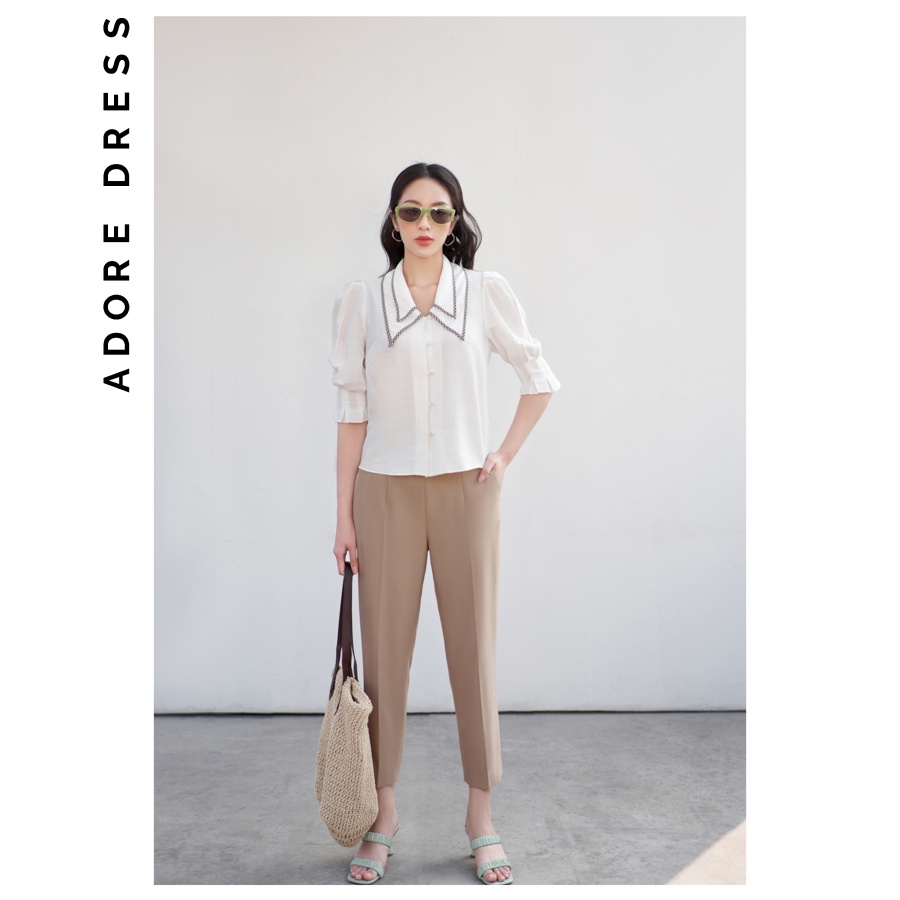 Quần baggy basic cạp cao màu capuchino 2QU2002 ADORE DRESS