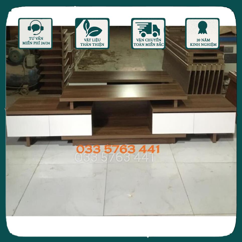 Kệ tivi tthông minh tăng giảm kích thước, lắp ráp hoàn chỉnh chắc chắn gỗ MDF phủ melamine - kệ ti vi .