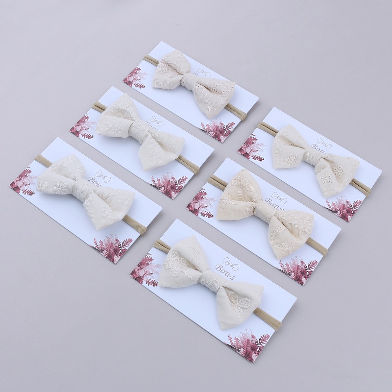 Băng Đô Nơ Bằng Cotton Co Giãn Màu Trơn Dễ Thương Thời Trang Dành Cho Bé Gái