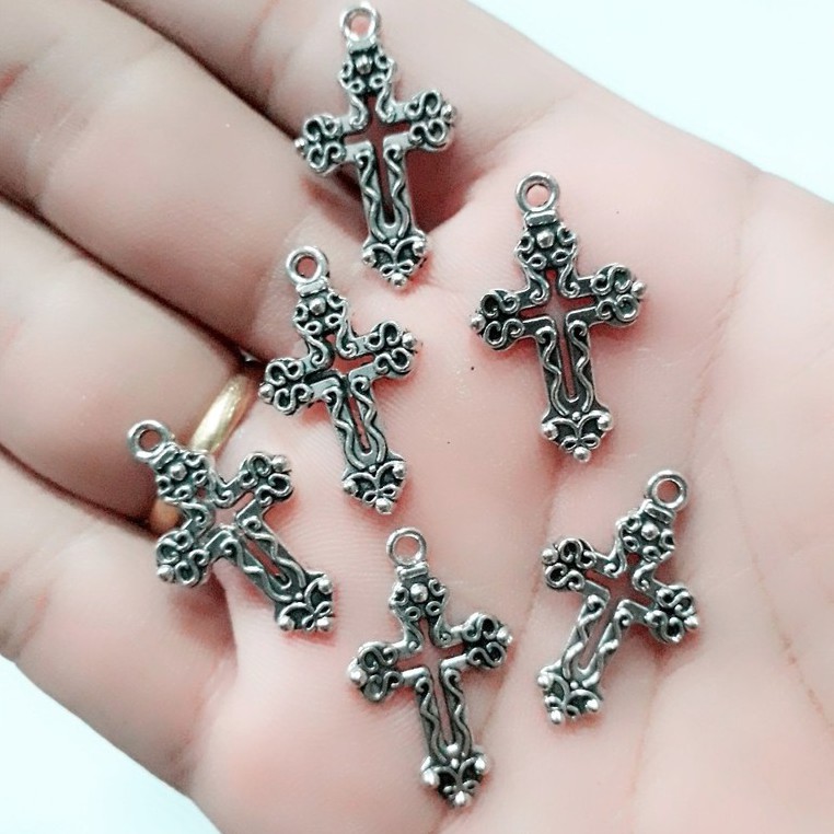 Sỉ phụ kiện charm thánh giá hoa văn 25k / 50 gram / sỉ phụ kiện handmade giá rẻ
