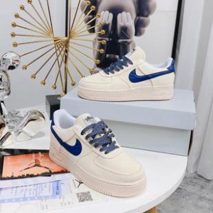 Giày sneaker AF1 CANVAS NAVY, Giày air force 1 Vải Canvas Sữa Non móc xanh Navy Hàng Đẳng Cấp [Fullbox - Sẵn hàng]