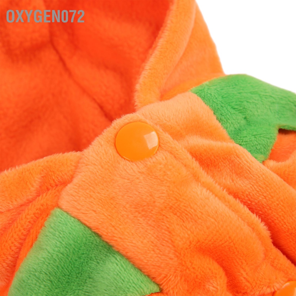 Oxygen072 Halloween Bí ngô cho chó Quần áo Dễ thương Ấm áp Trang phục Chó Lớn Trung bình Mùa Thu Đông