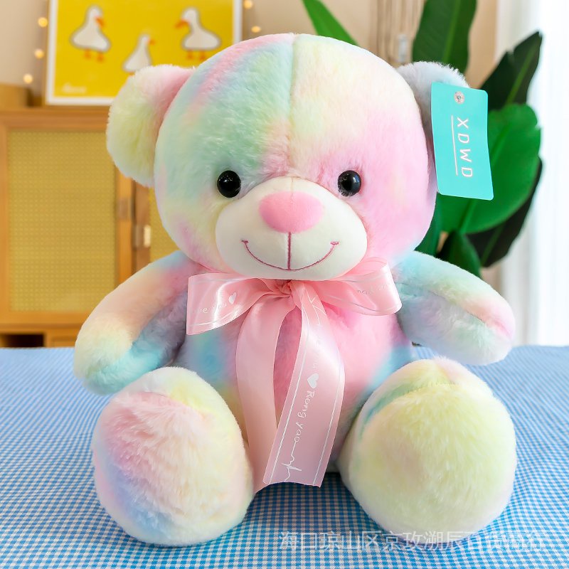 Gấu Teddy Nhồi Bông Màu Cầu Vồng Dễ Thương