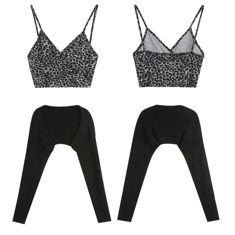 Xiaozhainv Áo Khoác Cardigan/Áo Hai Dây Họa Tiết Da Báo Quyến Rũ Phong Cách Hàn Quốc | BigBuy360 - bigbuy360.vn