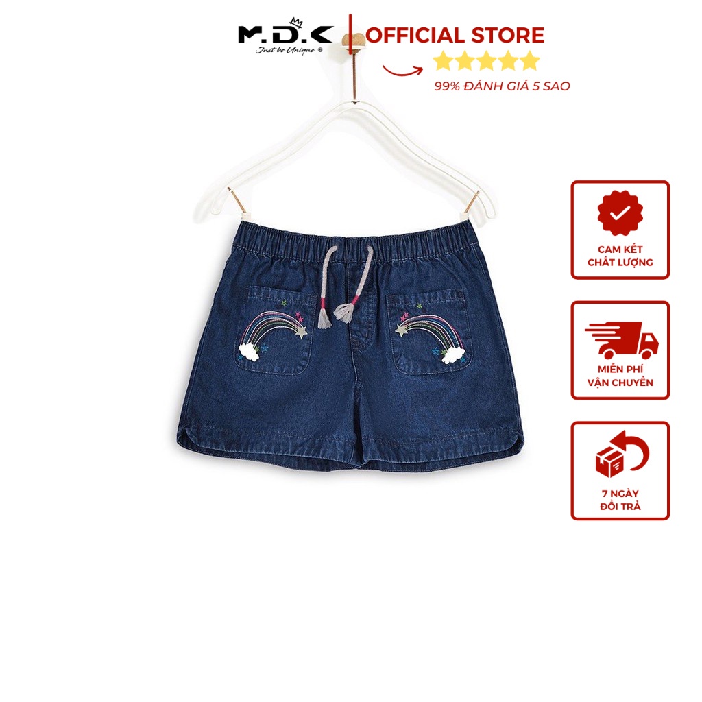 Quần Short Bé Gái M.D.K Rainbow Embroidered Pull On Shorts M.D.K - xinh xắn, dễ thương