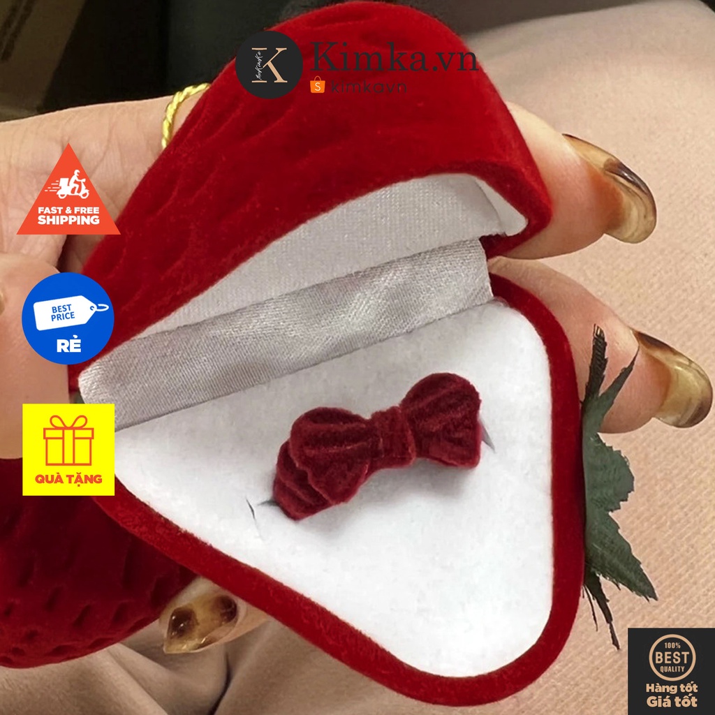 (0745) Hộp Đựng Nhẫn Quả Dâu Sáng Tạo 🍓