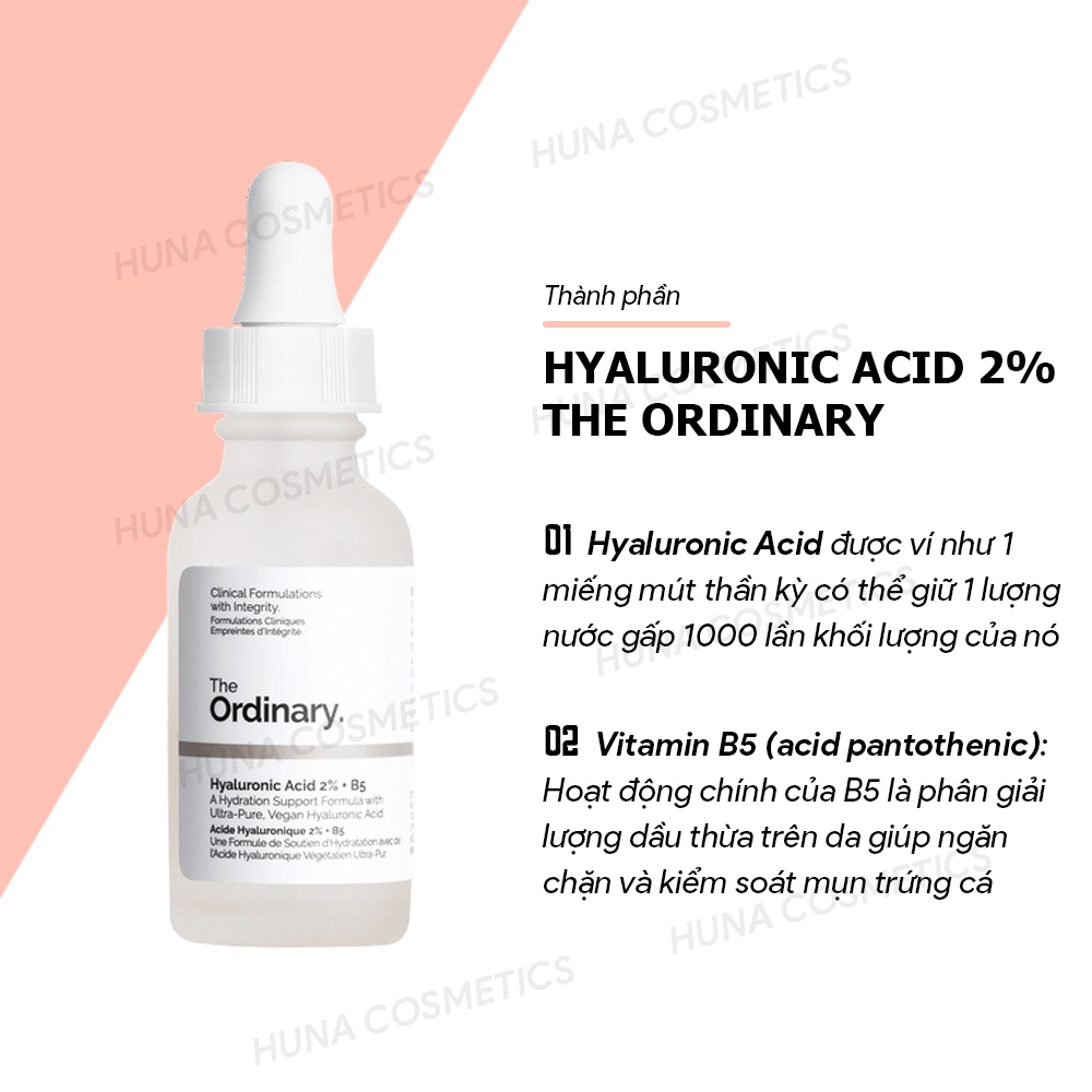 SERUM CẤP NƯỚC, PHỤC HỒI DA THE ORDINARY HYALURONIC ACID 2% + B5 30ML