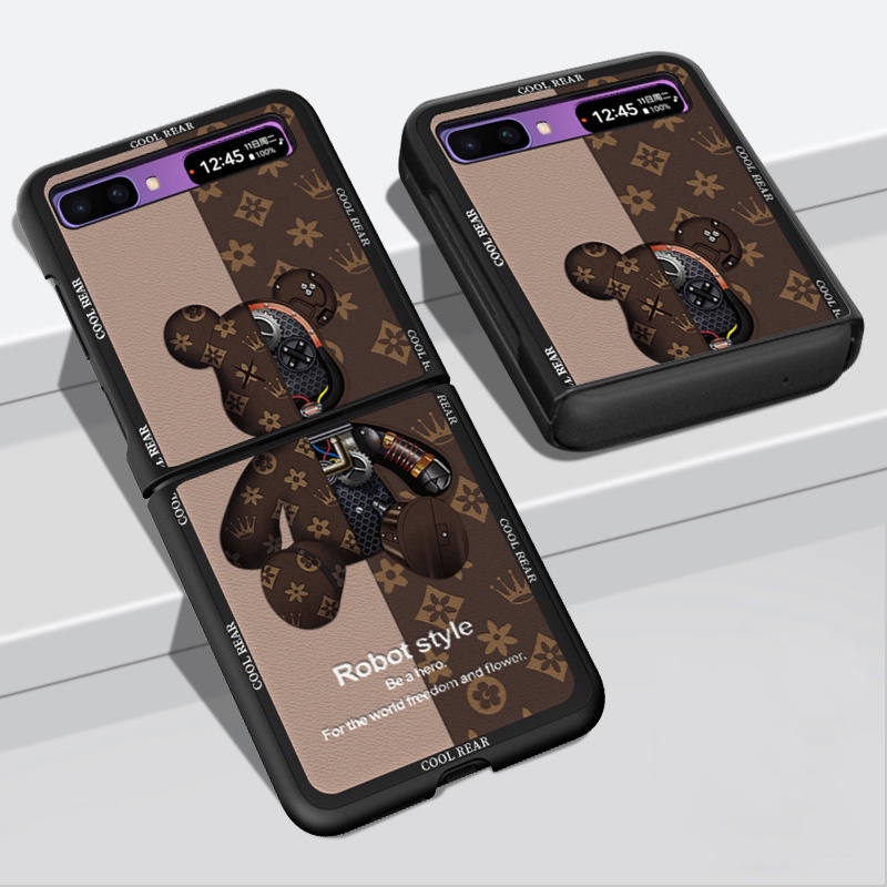 Ốp Điện Thoại Da Gập Chống Sốc Họa Tiết Gấu Hoạt Hình Cho Samsung Galaxy Z Flip 1/2