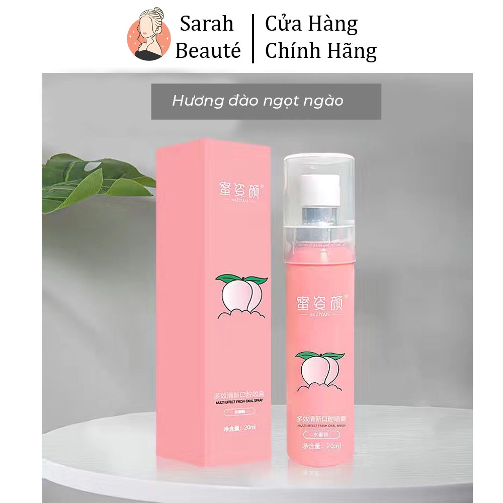 Xịt thơm miệng loại bỏ hơi thở mùi Miziyan giữ mùi lâu không chứa cồn - Sarah Beaute