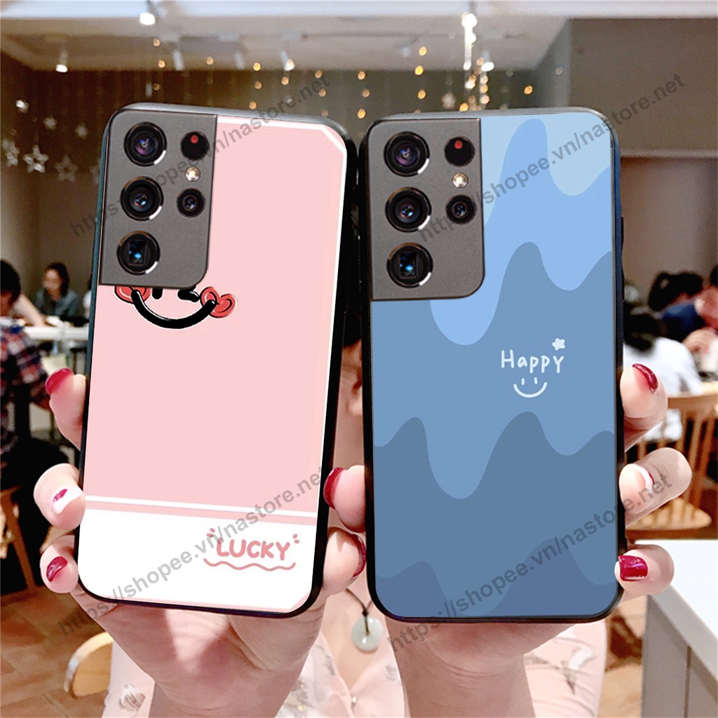 Ốp lưng Samsung S21 / S21 FE / S21 Plus / S21+ / S21 Ultra mặt cười, họa tiết caro đơn giản đẹp cute