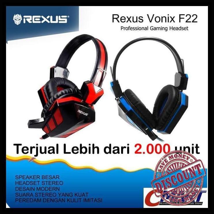 Tai Nghe Gaming Rexus F22 F 22 F-22 Màu Xanh Dương Giá Đỡ