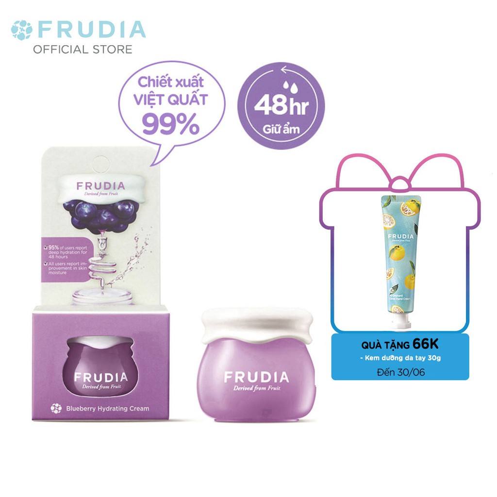 [Tặng 72k] Kem Dưỡng Ẩm Cho Da Chiết Xuất Việt Quất Frudia Blueberry Hydrating Cream 10g