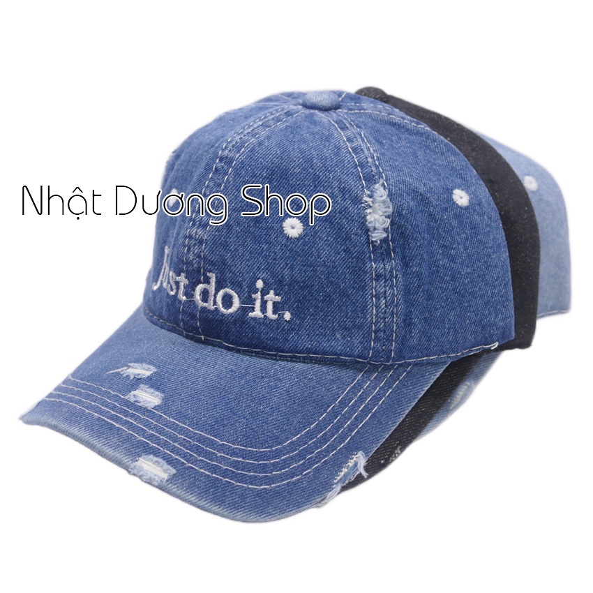 Nón kết jeans thời trang thêu chữ -Nón jeans rách bụi bặm, cá tính, phù hợp cho cả nam và nữ