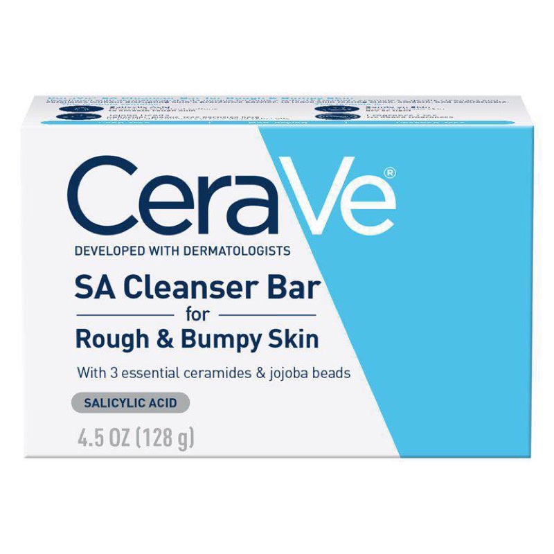 XÀ PHÒNG CERAVE SA CLEANSER BAR SOAP FOR ROUGH AND BUMPY SKIN 128G CHÍNH HÃNG - GIẢM MỤN CHO MẶT VÀ BODY HIỆU QUẢ