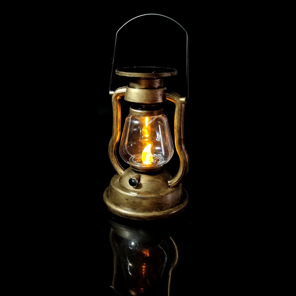 Retro LED đèn dầu năng lượng mặt trời đèn ngựa ngoài trời đèn chùm sân vườn điện miễn phí