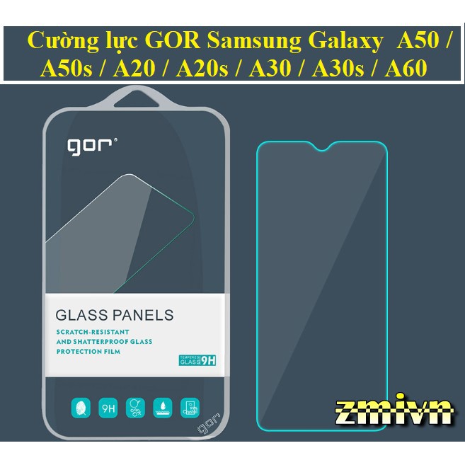 Bộ 2 kính Cường lực Samsung A50 / a50s / A20 / A20s / A30 / A30s / a60 / a71 / a80 chính hãng Gor