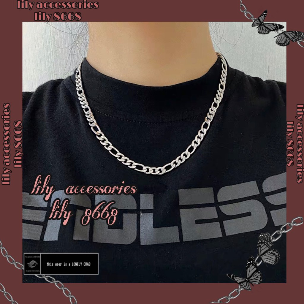 Chain Necklace dây chuyền vòng cổ titan mắt xích nối Hip-Hop không gỉ không đen siêu bền nam nữ unisex