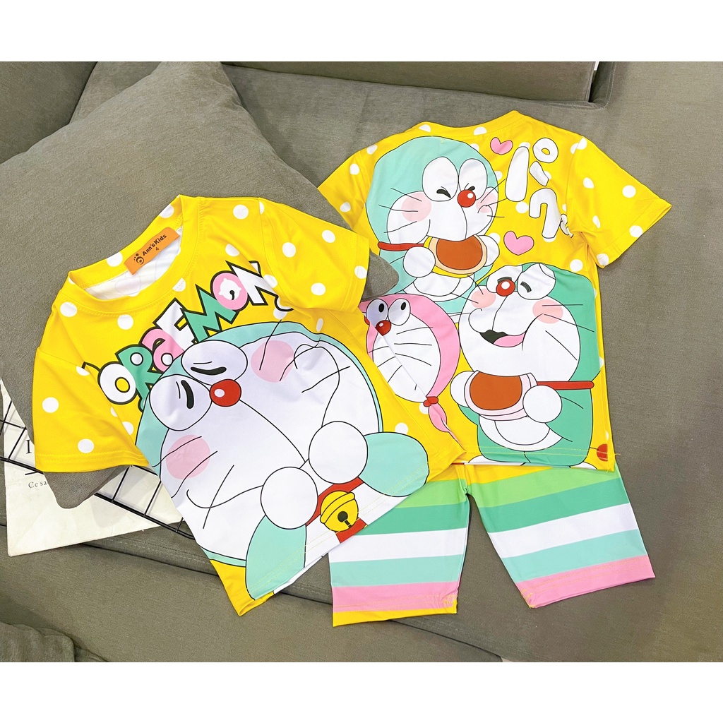 Đồ Bộ Bé Gái Mặc Nhà Set Quần Áo Trẻ Em Thun Lạnh 3D Cho Bé Size 9-43 Kg In Hoạt Hình Siêu Bền Đẹp Dễ Thương Homie Kids