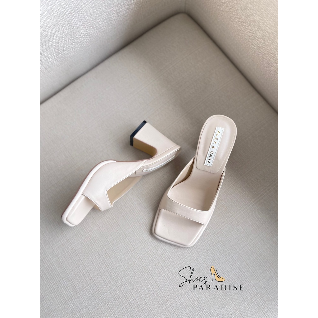 Giày nữ đẹp guốc nữ cao gót 6p đế vuông quai ngang thời trang shoes paradise XK21